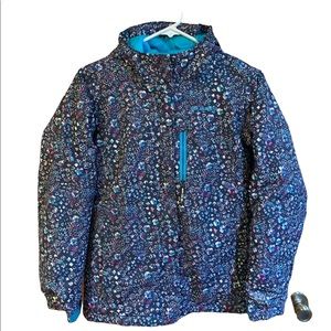Kids Columbia Magic Mile Blue/Purple Floral Zip Up Jacket Sz Lg